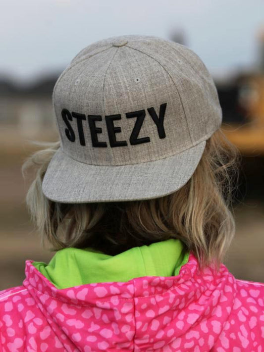 Straight Steezy Snapback Hat (Black/Gray) - STEEZY Clothing