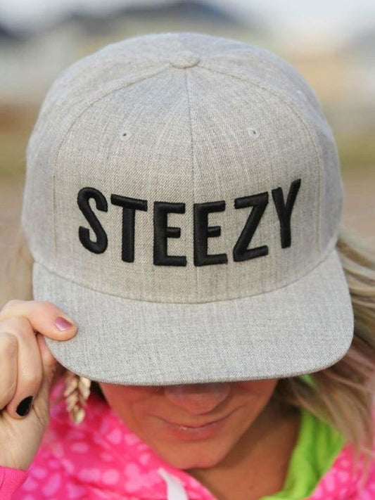 Straight Steezy Snapback Hat (Black/Gray) - STEEZY Clothing