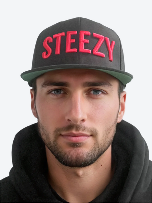 Straight Steezy Snapback Hat (Pink/Black) - STEEZY Clothing