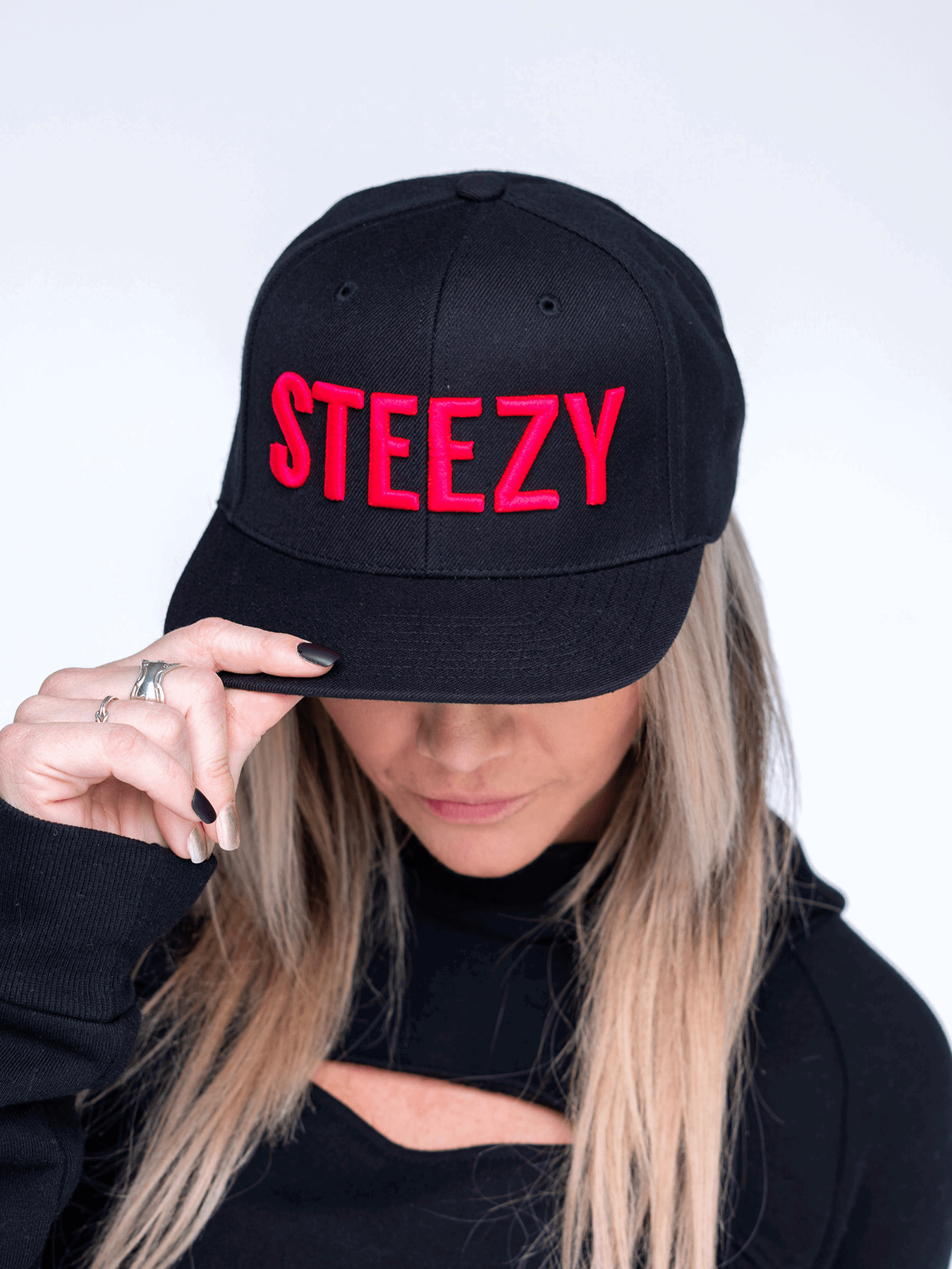 Straight Steezy Snapback Hat (Pink/Black) - STEEZY Clothing