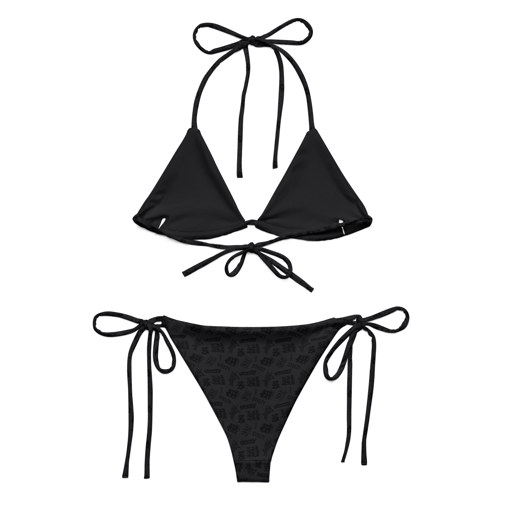 Steezy Dark Gray String Bikini