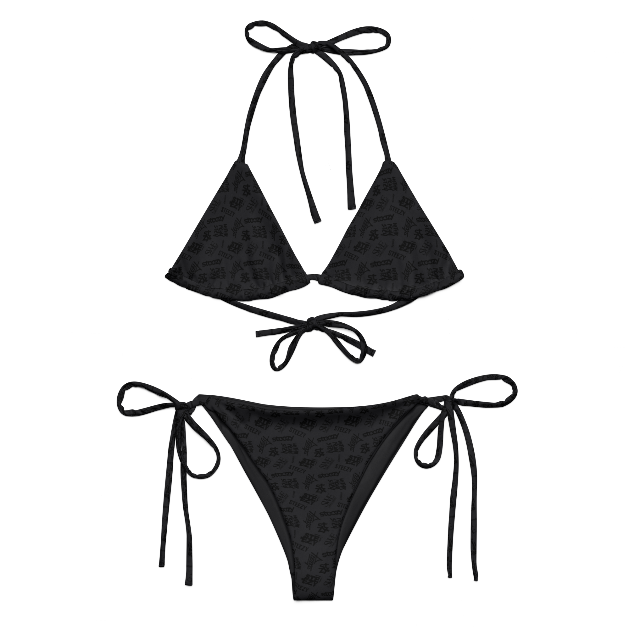 Steezy Dark Gray String Bikini