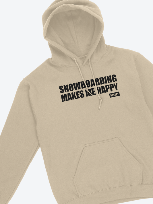 Snowboarding Makes Me Happy Hoodie (Black)