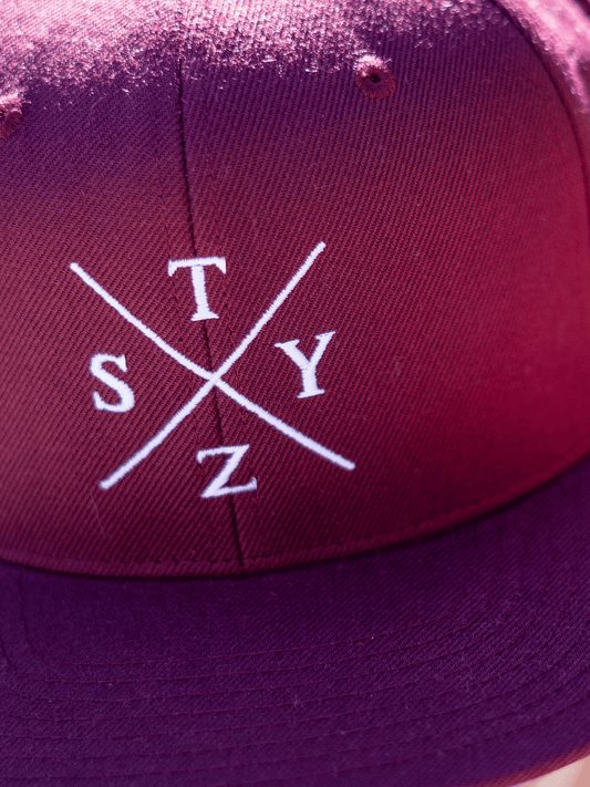 STEEZY - STZY X Snapback Hat (White/Maroon) - Clothing