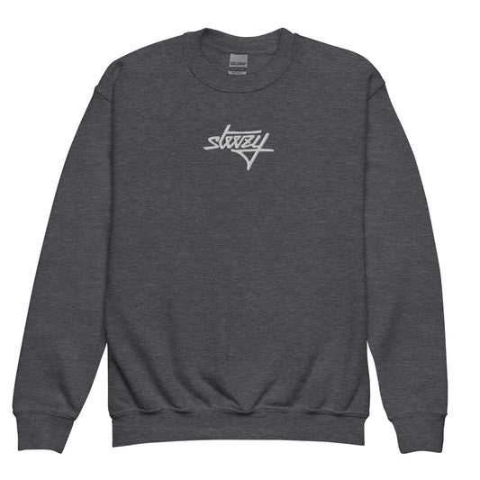 STEEZY - Steezy Script Center Embroidered Youth Sweatshirt - Clothing