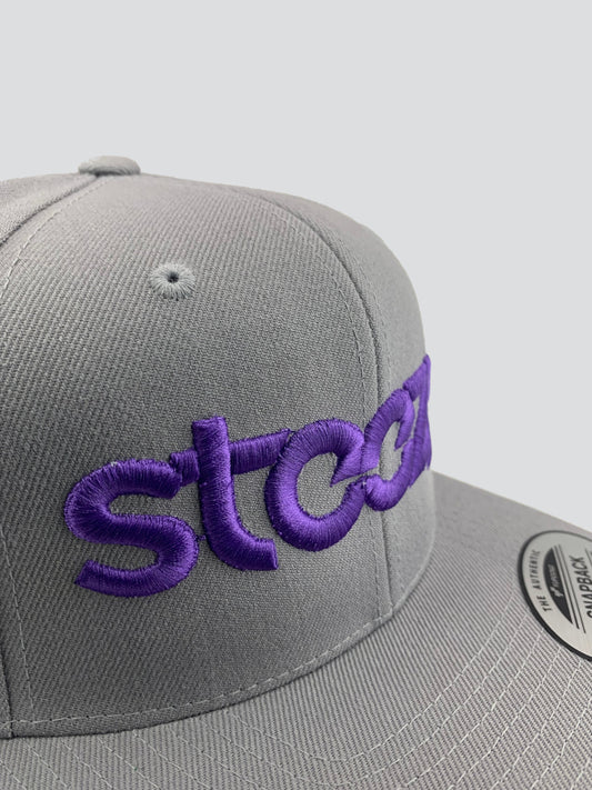 STEEZY - Steezy Logo Snapback Hat (Purple/Gray) - Clothing