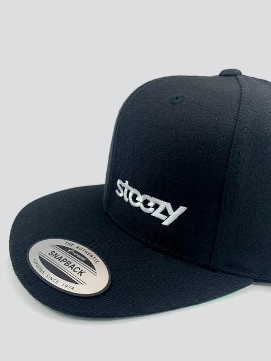 STEEZY - Steezy Small Logo Snapback Hat (White/Black) - Clothing